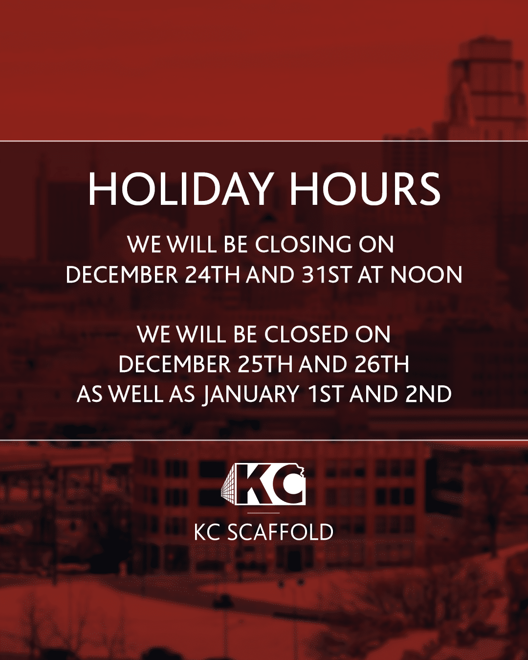 KCS holiday hrs KCS holiday hrs